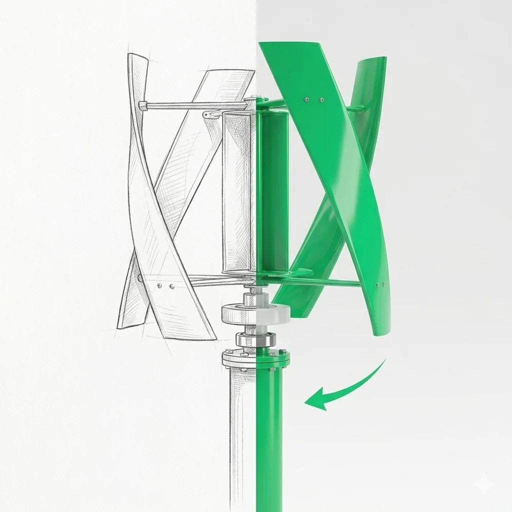 Wind turbine, development by parameters